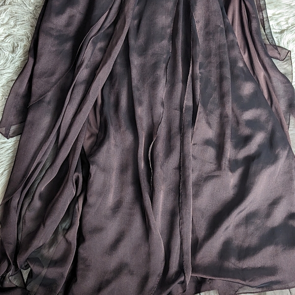 Final Price Adrianna Papell Occasions Long Irri Tiered Chiffon Petal Dress Brown - Picture 4 of 15